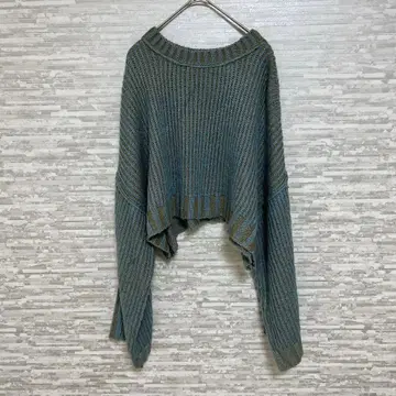 그림 돌먼 숏 니트 파랑 F 사이즈 스트라이프 보더