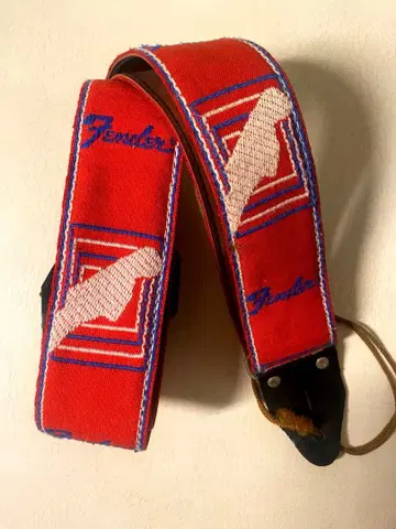 Fender 기타 스트랩 로고 레드 70s 빈티지