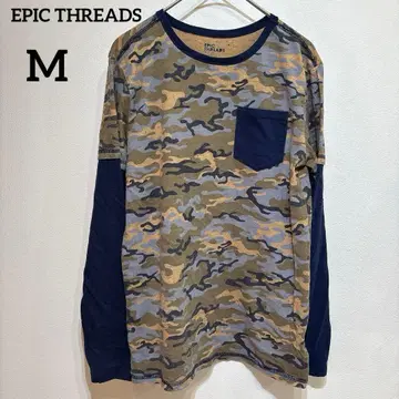 EPIC THREADS [ M ] 카모 패턴 7부 소매 티셔츠 상의
