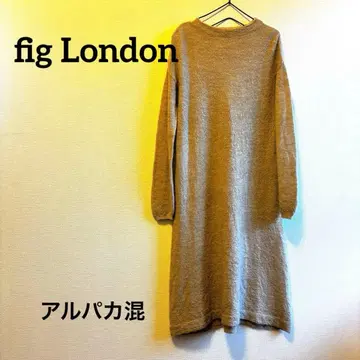 FIG 베이지 니트 원피스 알파카 혼방