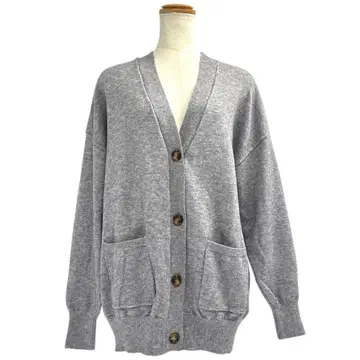 새상품급 알마디자인 Alma Design V넥 니트 가디건 M 그레이