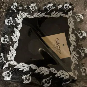 [미사용 새상품] Chikazawa 팬더 도트 무늬 레이스 손수건 팬더