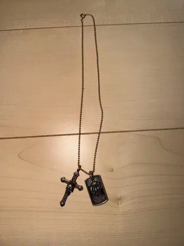 크로스와 도그택 목걸이