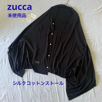 [새상품] zucca 주카 2way 대형 실크코튼 스톨 블랙 컬러