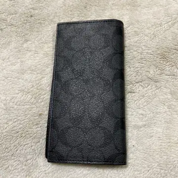 블랙 가죽 장지갑 엠보싱 가공