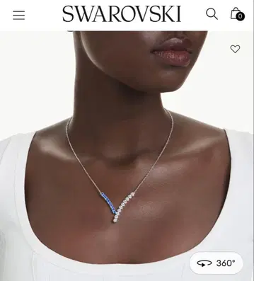 Swarovski Matrix 펜던트, 믹스컷, 블루