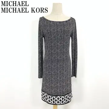 LA6684 마이클코어스 긴팔 도트 원피스 블랙 계열 폴리에스테르 S