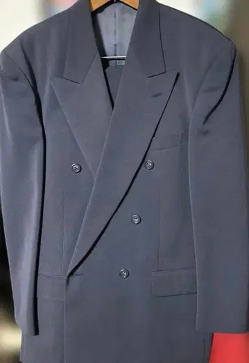 네이비 더블 브레스트 정장 자켓