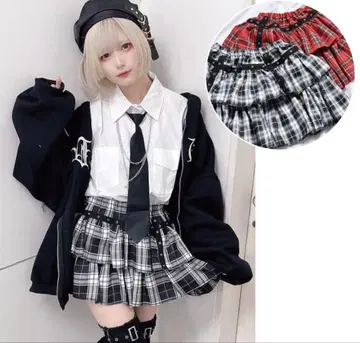 [ VOLCAN&APHRODITE ] 티어드 아일렛 스커트 + 벨트 세트