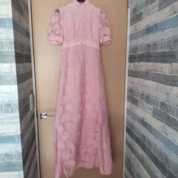 플라워 레이스 롱 드레스