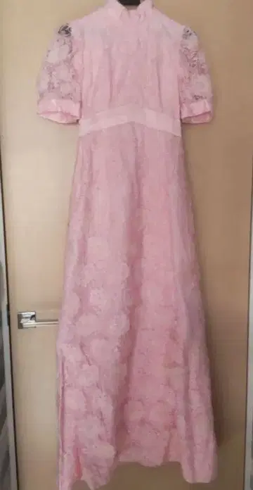 플라워 레이스 롱 드레스