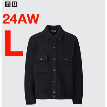 [ 새상품 미사용 ] UNIQLO U 라무 니트 자켓 블랙 L 사이즈
