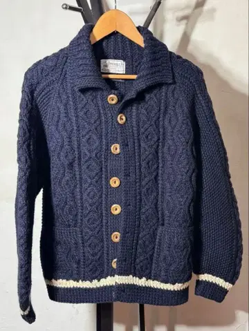 별주 스코틀랜드제 INVERALLAN 네이비 리브 라인 가디건
