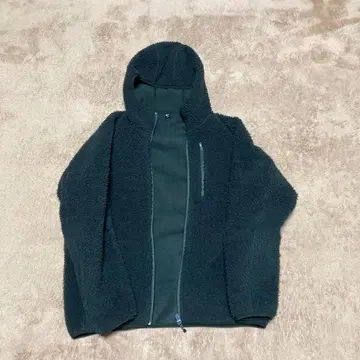 UNIQLO 후드 부착 플리스 자켓 M 다크 그레이