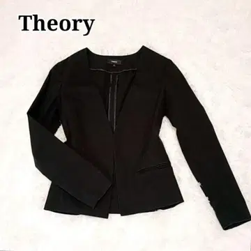 [레어 사이즈] Theory 자켓 노카라 버튼 없음 블랙 XS