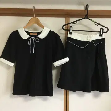 블랙/화이트 셋업 스커트 셋업 핀트