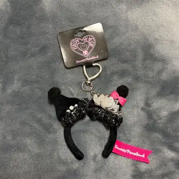 산리오 퓨로랜드 미니 머리띠 참 키링 쿠로미