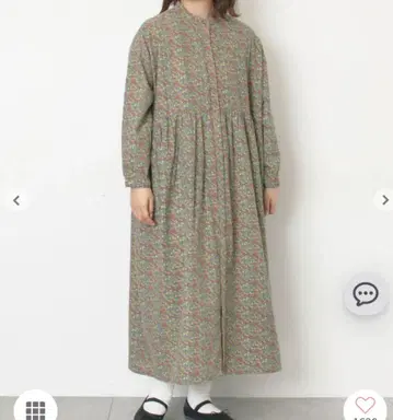 새상품 사만사 모스모스 [보온 가공] 밴드 카라 원피스 차콜 그레이 M