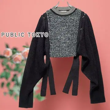 PUBLIC TOKYO 퍼블릭 도쿄 멀티웨이 파일 숏 니트