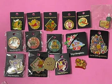 TDL 디즈니랜드 푸우 핀 배지 세트 레트로