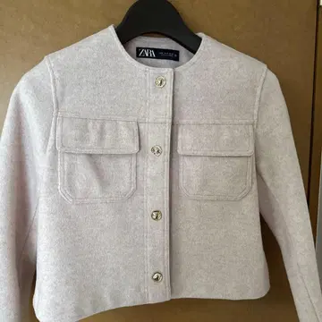 ZARA 노카라 자켓 라이트 핑크