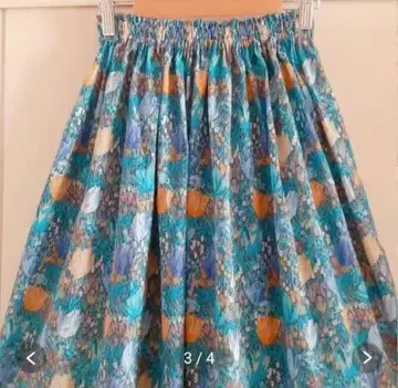 LIBERTY 핸드메이드 플레어 스커트 블루 타나론