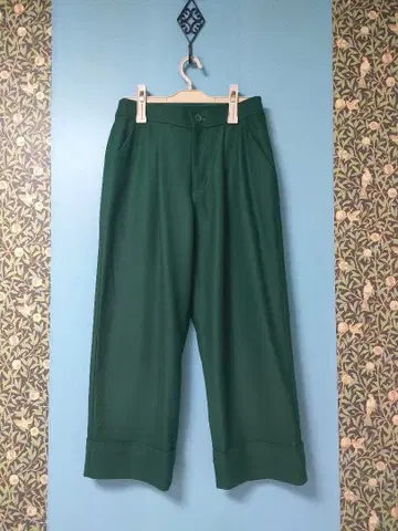 케이하야마플러스 다크 그린 와이드 팬츠 2 사이즈 일본제