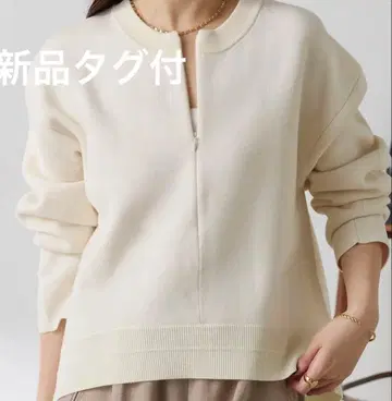 새상품! 2025 지퍼 맨투맨 라이크 니트 콜라주 갸라르다 가란테 화이트