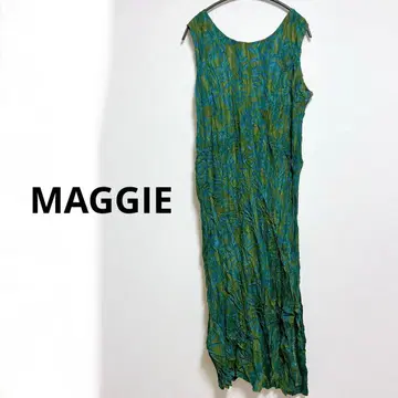 MAGGIE 슬리브리스 롱 원피스 그린 블루