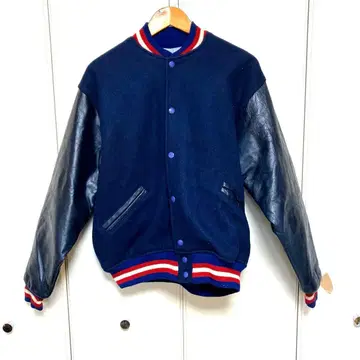 NHL 뉴욕 레인저스 가죽 소매 바시티 자켓 L 사이즈