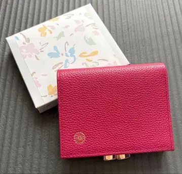 황거 지갑 가마구치 이단 접이 로즈 핑크