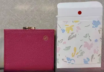 황거 지갑 가마구치 이단 접이 로즈 핑크