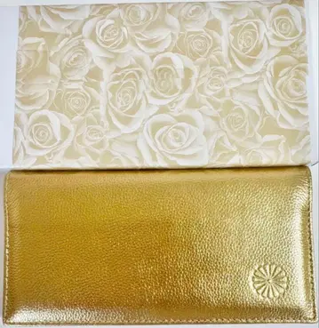 황거 지갑 소가죽 장지갑 골드