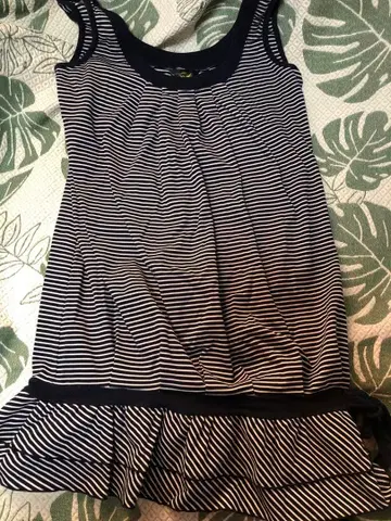 새상품급 튜닉 리본 스트라이프 코튼