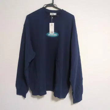 미사용 새상품 atmos 네이비 오벌 로고 스웨트 셔츠 XL