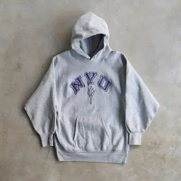 90s 챔피온 NYU 리버스 위브 후드티 USA제 XL