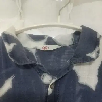 45r 히코리 보자기 프린트 롱 셔츠