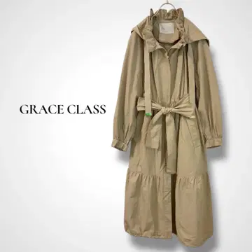GRACE CLASS 후드 부착 나일론 롱 자켓 코트 36