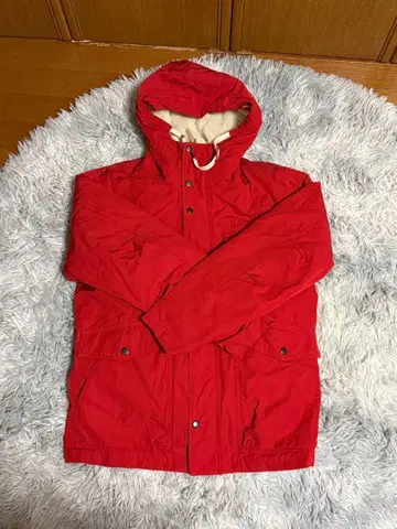 coen 후드 부착 마운틴 파카 아우터 레드 플리스