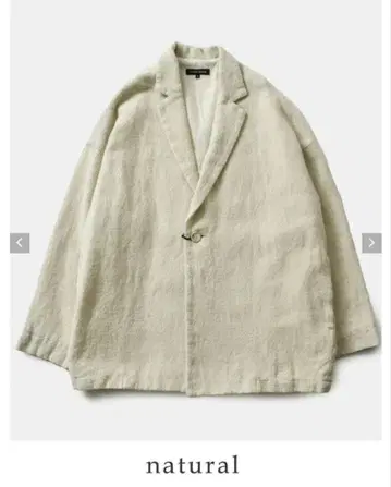 트라바유 매뉴얼 울 린넨 미들 러스틱 자켓 내추럴