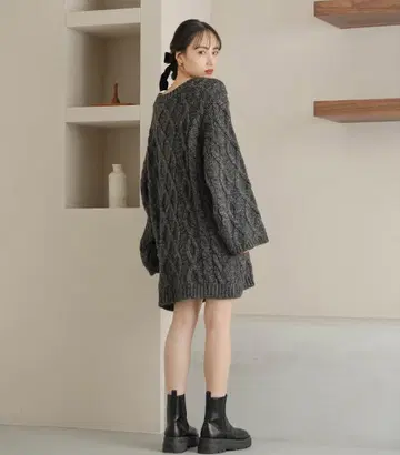 hinari 케이블 짜임 니트 원피스