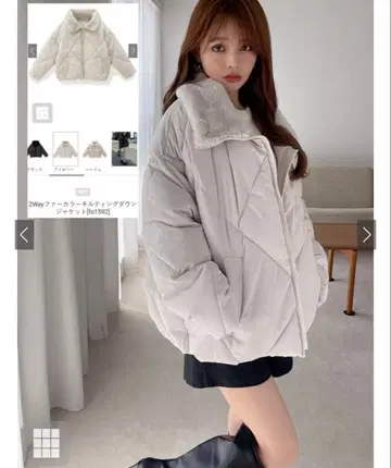 2Wav 퍼 칼라 퀼팅 다운 자켓[fo1592]