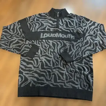 LoudMouth 제브라 패턴 스웨터 남성용 LL 블랙