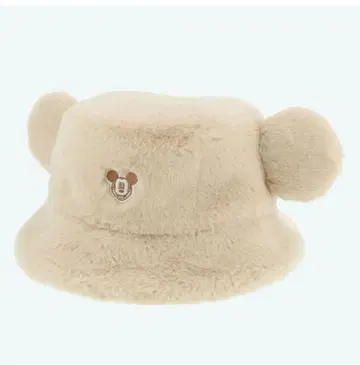 2개 세트 미키 퍼 버킷햇 58cm 베이지 블루