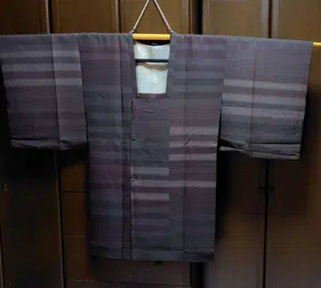 순수 실크 가로 줄무늬 롱 도효 코트 컨디션 최상