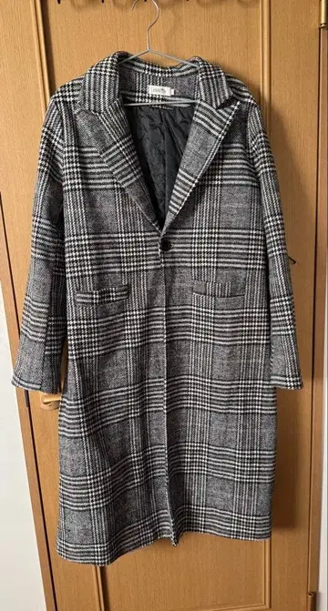 CHUYN 체크 무늬 롱 코트 M-2XL 사이즈