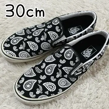 VANS 페이즐리 무늬 슬립온 30cm 블랙