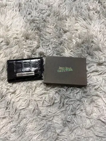 장 폴 고티에 블랙 가죽 카드 케이스 명함지갑 박스 포함