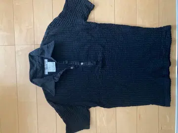 네이비 반팔 피케 셔츠 크레이프 재질