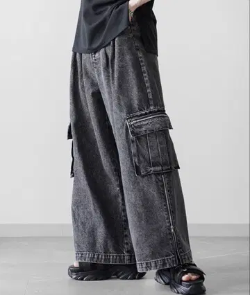 welise x 쇼 ] 모드 기믹 와이드 카고 팬츠